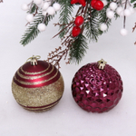 Набор шаров 8 см «Сказочный блеск» (в наборе 6 шт), Рубин