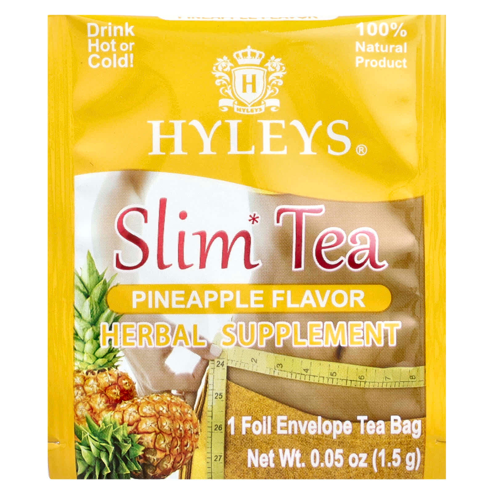 Hyleys Tea, Slim Tea, ананас, чайные пакетики в фольгированных пакетиках, 50 г (2,64 унции)