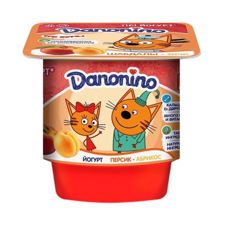 Йогурт Danone Персик-абрикос 3% 100 гр