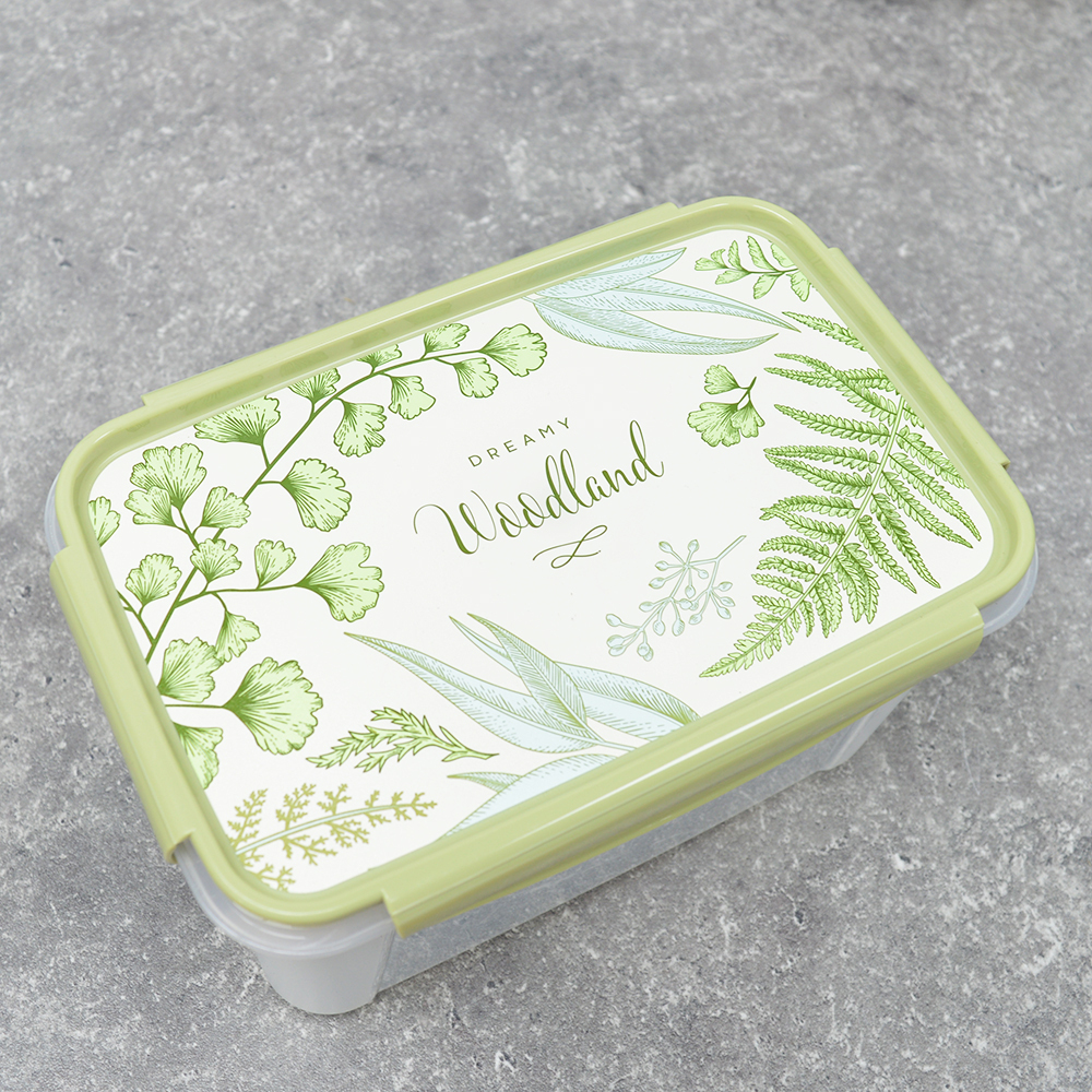 Контейнер 1,5л LOCK&OK с декором (зеленый)