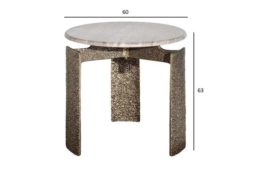 Стол журнальный мраморный d60x63см Garda Decor