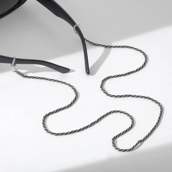 Цепочка для очков &quot;Эстетика&quot; №32, цвет чёрно-серебристый, 70 см