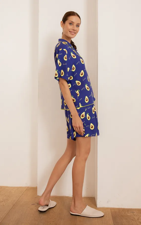 Рубашка 56423 Фиолетовый авокадо