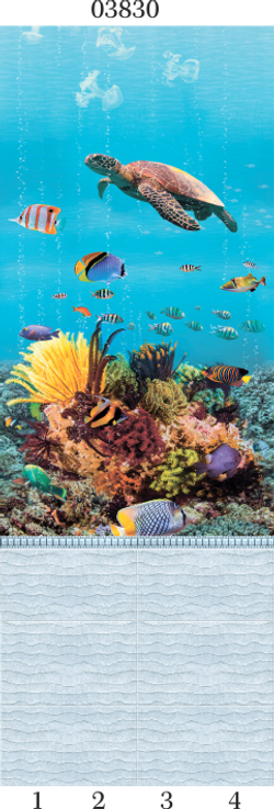 Панель ПВХ фотопечать 3D Panda Подводный мир 2700х250 мм