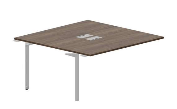 Составной стол на 2 рабочих места 158х156,6х75см (2 металлических  аутлета) - приставной элемент