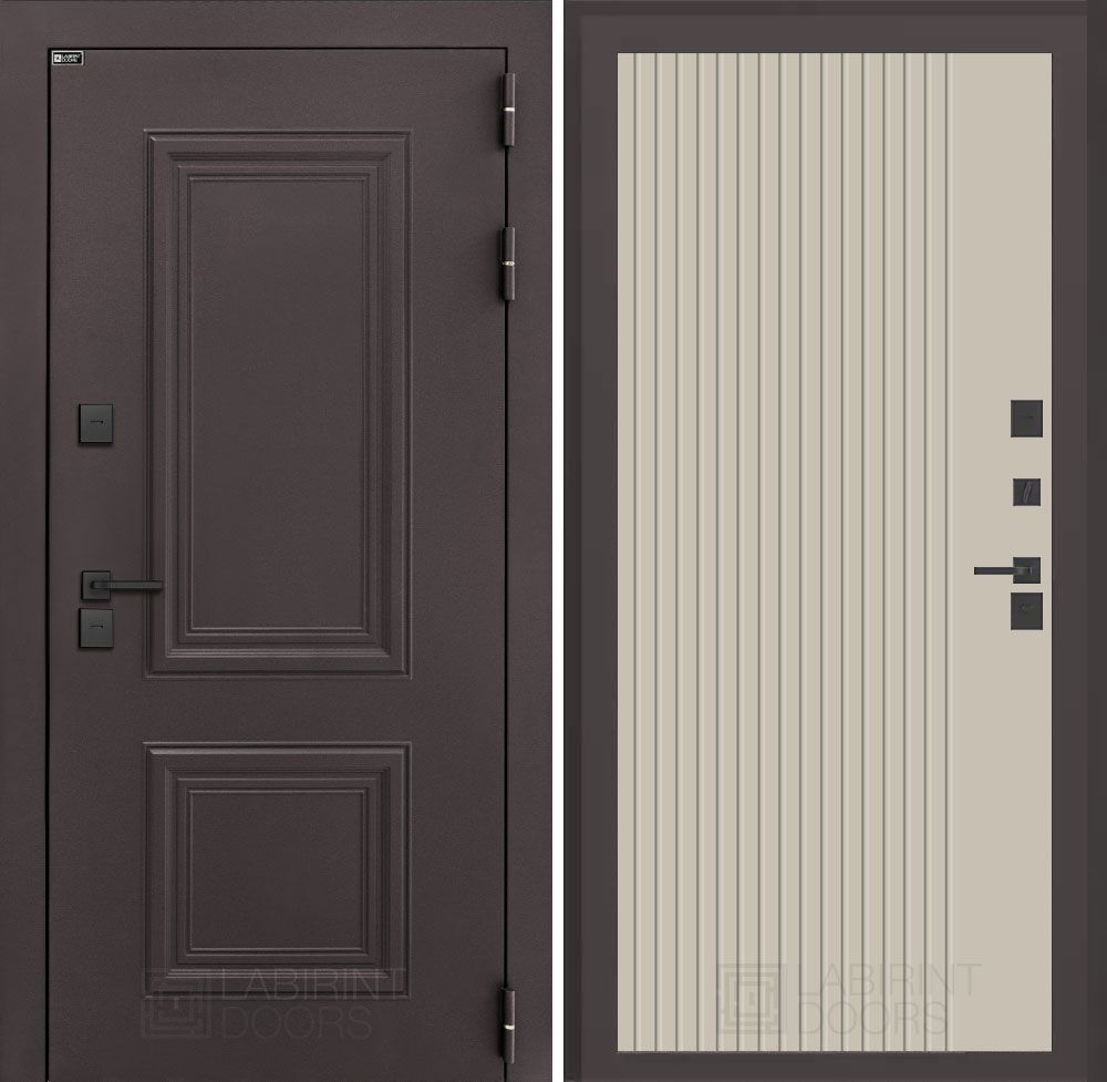 Входная дверь Лабиринт Полярис Лайт - 29 Капучино с терморазрывом