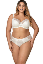 Бюстгальтер plus size со сшивными чашками и нежным кружевом (Размер: 90I) (Цвет: кремовый)