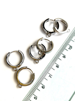 9758-р Швензы круглые с петелькой, 15 мм, родий, пара