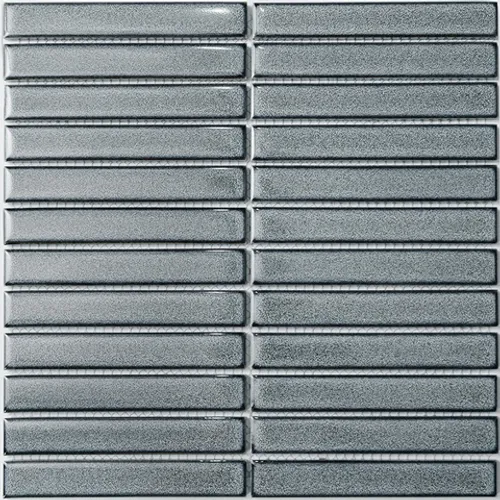 Мозаичная плитка из керамики R-327 Rustic глянцевая структурированная серый