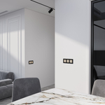 Умный сенсорный выключатель двухклавишный (шампань)