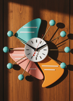 Настенные часы AstroPetal / Звёздный Лепесток – стиль Mid-Century, 40 см, полимер и латунь