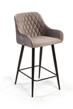 Стул полубарный Robert, бархат светло-серый 26