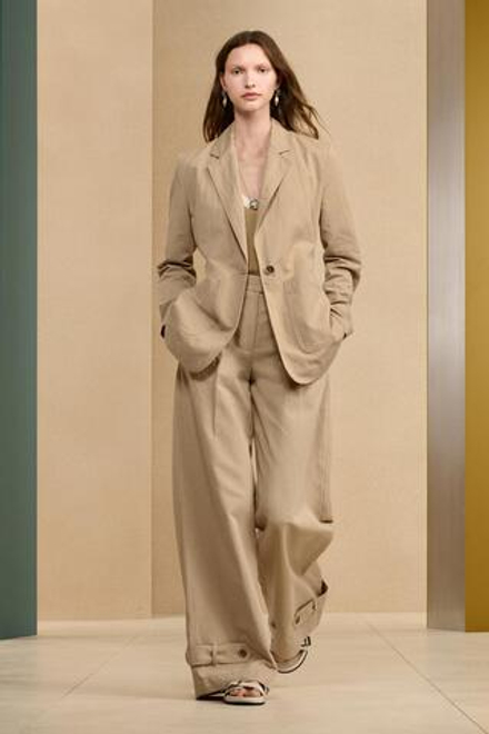 ZARA БРЮКИ ИЗ СМЕСОВОГО ЛЬНА, БЕЖЕВЫЙ