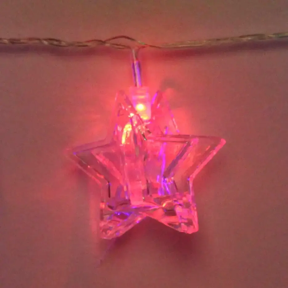 Гирлянда для дома 4,0 м 20 ламп LED с насадками ЗВЕЗДА Прищепка, прозрач.провод, Мультицвет