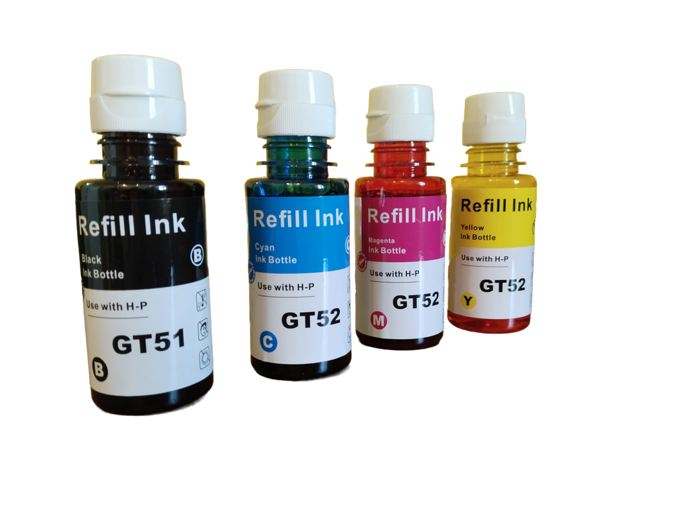 Чернила для принтера HP GT51/GT52  для HP DeskJet Ink, HP Tank 100, 200, 300, 500, 600. Комплект 4х100мл