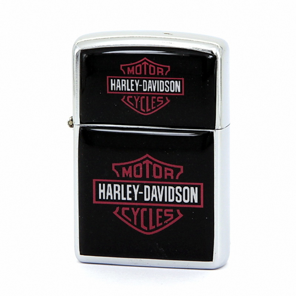 Зажигалка Harley Davidson 2 лого на чёрном (222)