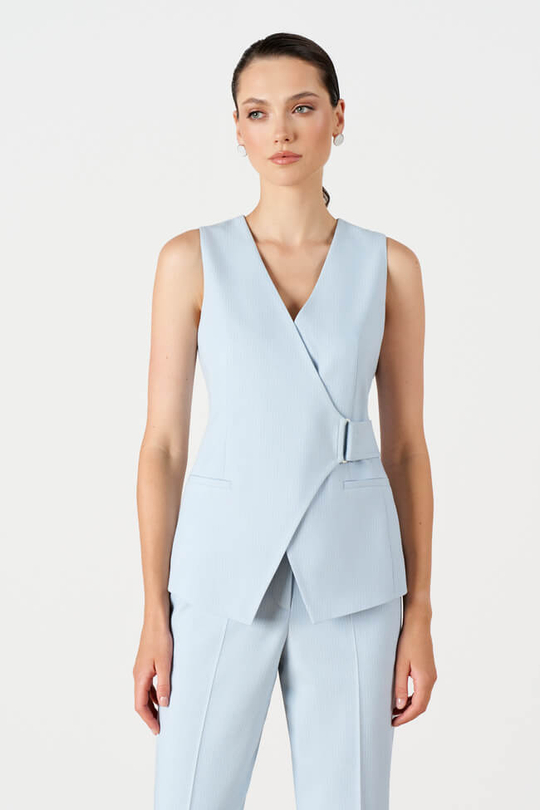 1920 Жилет женский (голубой полоска)