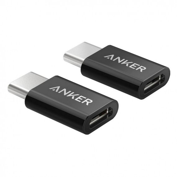 Переходник Anker MicroUSB to USB-C Black (B8174011) 2 шт. в комплекте