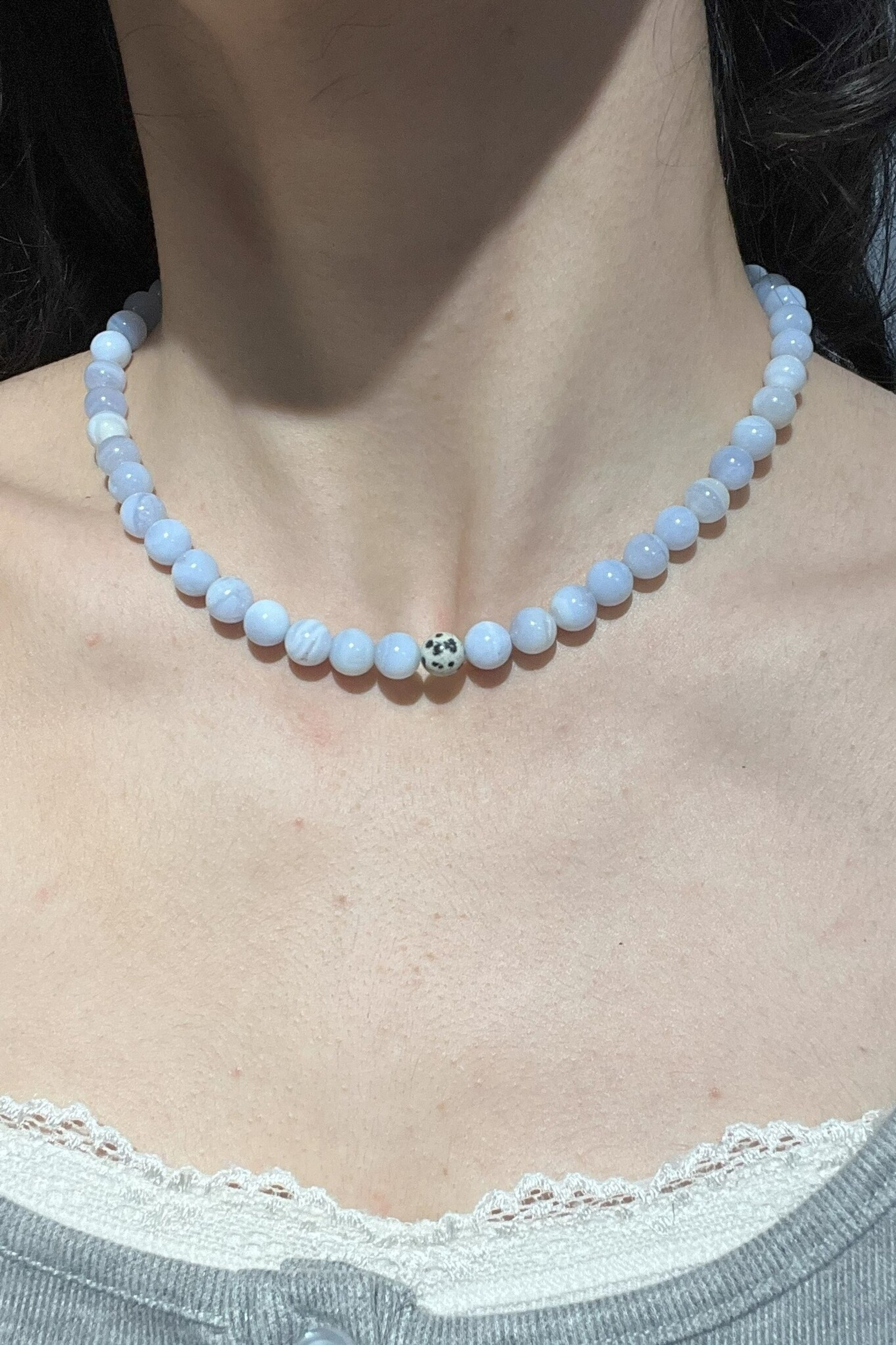 Ожерелье BLISS из голубого агата