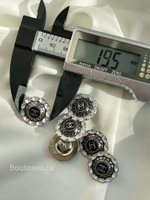 Пуговицы Шан. серебро черно-белая эмаль
