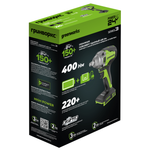 Гайковерт ударный акк. Greenworks GD24IW400, 24V,б/щет,1/2'', 400Нм,1х5Ач,ЗУ,кор (3802907CUG)