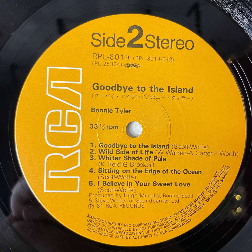Винтажная виниловая пластинка LP Bonnie Tyler Goodbye To The Island (Japan 1981) (Obi)