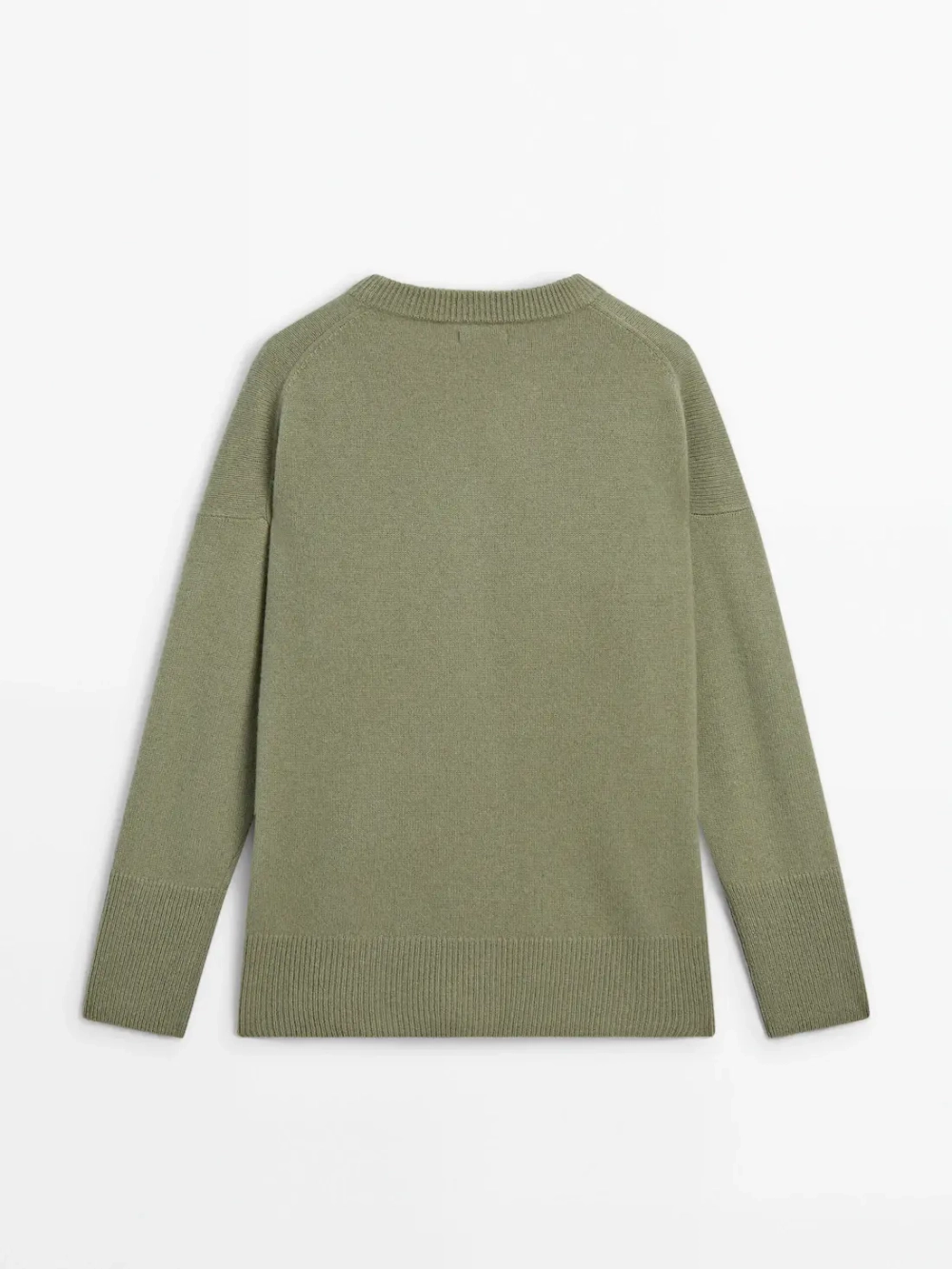 Massimo Dutti Свитер из 100% кашемира с круглым вырезом, бирюзовый