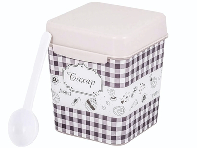 Емкость 1,2л Плетенка (сахар) с ложкой