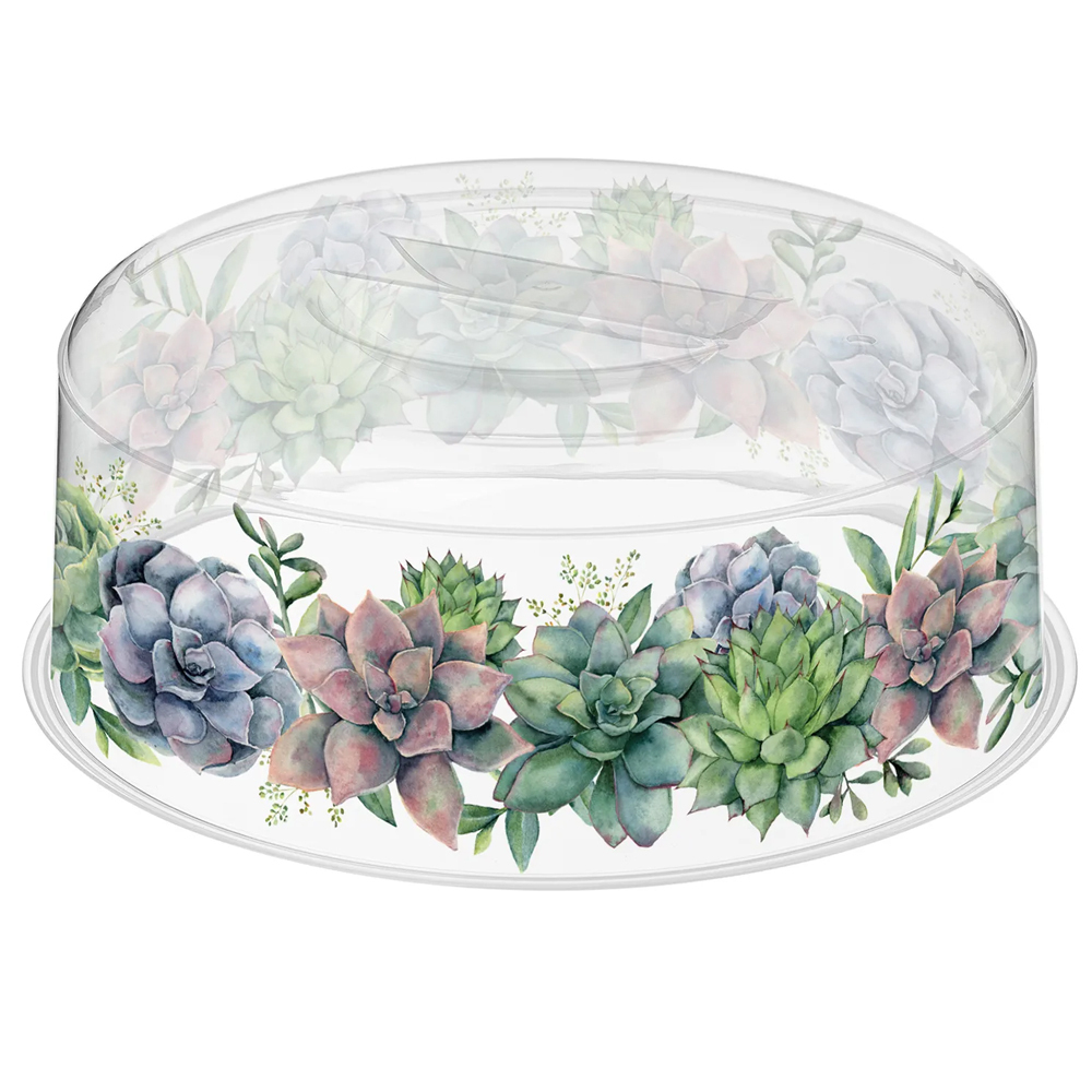 Крышка для СВЧ 25см с декором (бесцветный)