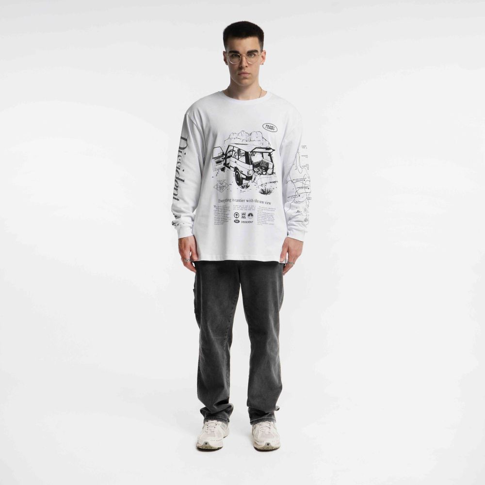 Лонгслив Dissident Globetrotter in White
