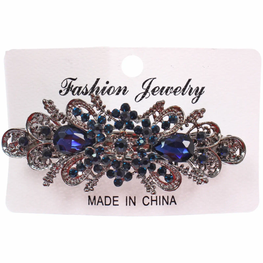 Заколка - автомат металлическая на блистере «KLEVER», верона, цвет как на фото, 8*3см ( хедр Кокетка)