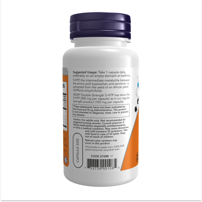5-гидрокситриптофан, 5-HTP 200 mg, Now Foods, 60 капсул 2
