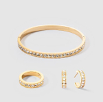 Серьги-пусеты Coeur de Lion Crystal-Gold 0131/21-1816