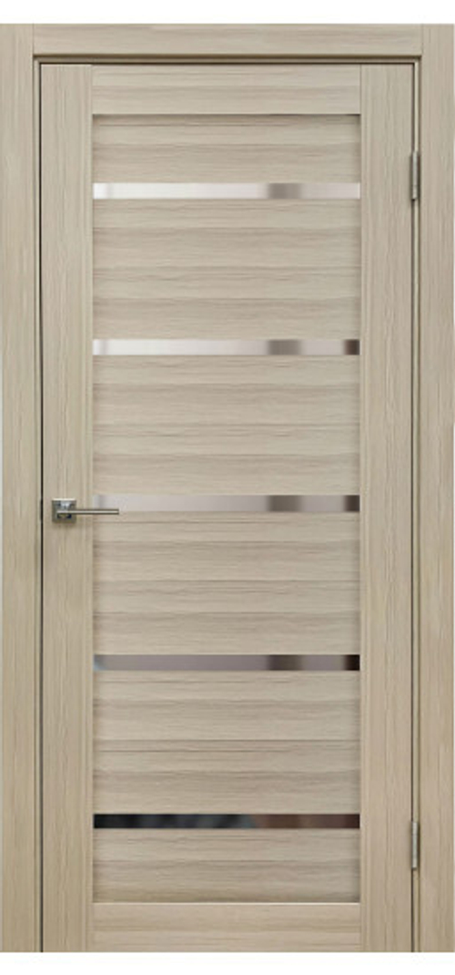 Межкомнатная дверь X-4 / Цвет тон Кремовая лиственница / Зеркало / Двери Верда