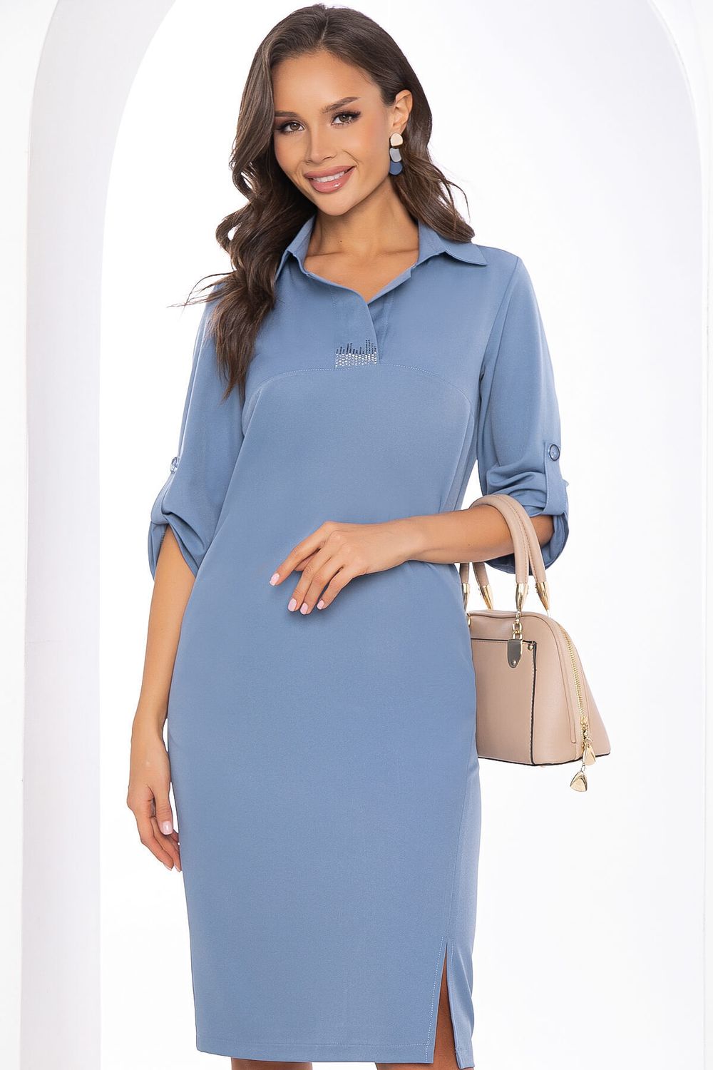 Платье "Сабина" (серо-голубое) П8252 LT Collection (Акция)