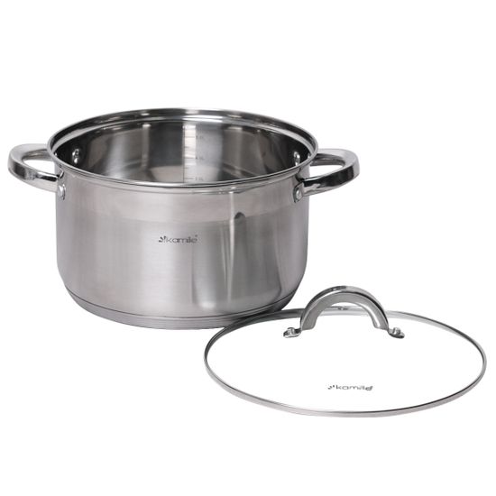 Кастрюля 6,5 л. из нержавеющей стали Kamille KM 5624S с крышкой