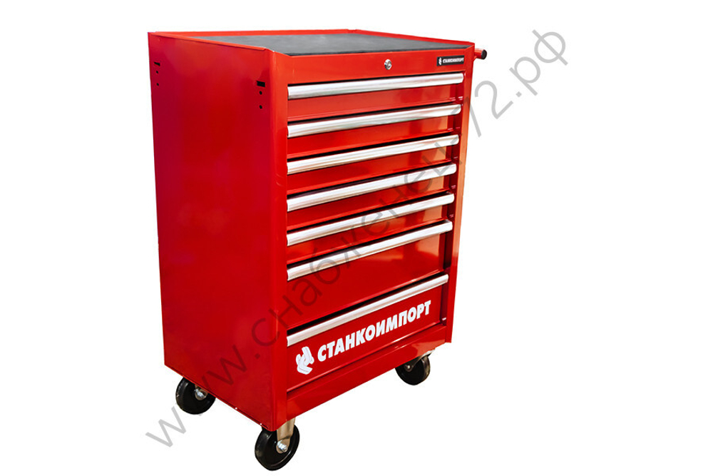 Тележка инструментальная с 7 ящиками, красного цвета