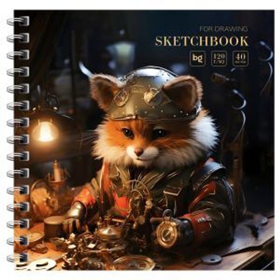 Скетчбук 40л., 170*170 на гребне BG &quot;Steampunk. Fox&quot;