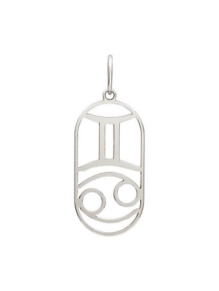 Фото подвески Куспид Близнецы-Рак из серебра, вид сзади