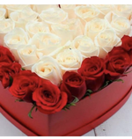 45 роз в коробке-сердце