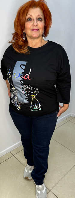 Черный блузон-толстовка с креативным изображением