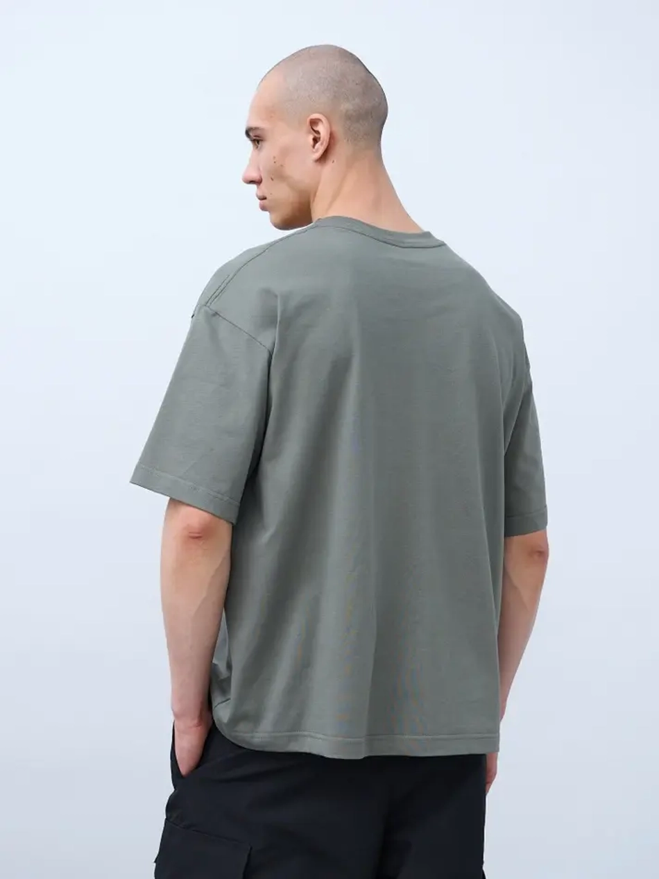 Футболка оверсайз (серо-зеленый) 230 г