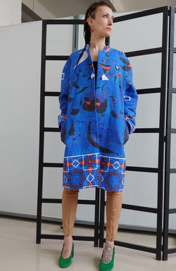 Пальто "Миро", по мотивам живописи художника сюрреалиста Жоана Миро