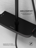 Душевая система Abelsberg Lineara SNS52790MB с термостатом и полкой для душа, вулканический черный