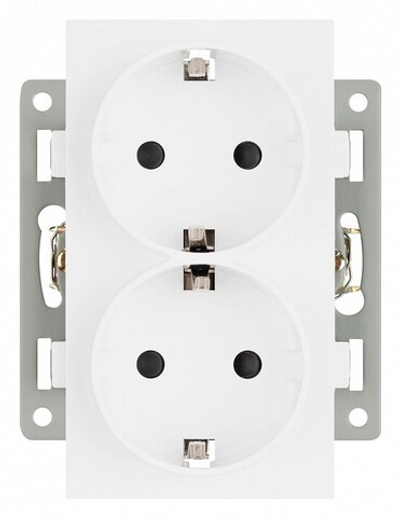 Розетка двойная с заземлением и со шторкой, без рамки Arlight SCT 043764