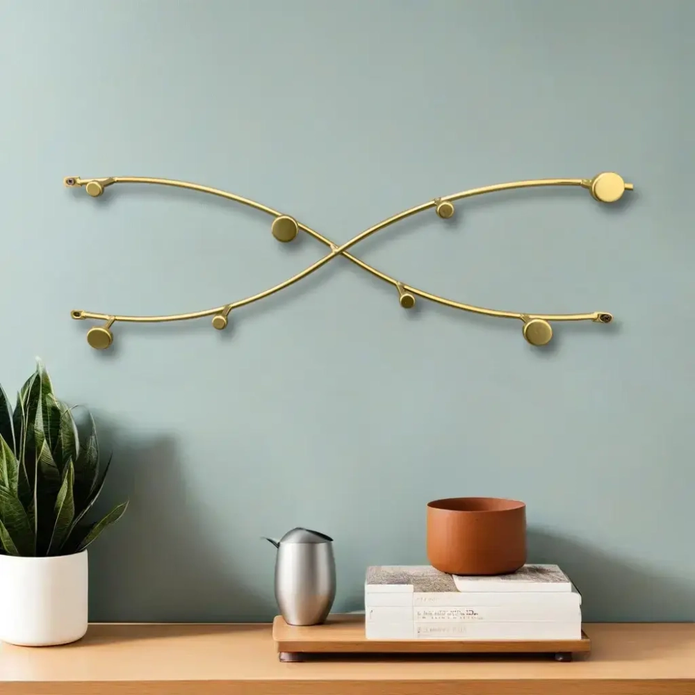 Ключница металлическая 8 крючков «ЛОФТ ВОСТ», элла, цвет золото, 55*15см (лейбл Селфи)