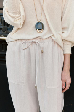 ZARA БРЮКИ С ЭЛАСТИЧНЫМ ПОЯСОМ, КАМЕННО-СЕРЫЙ