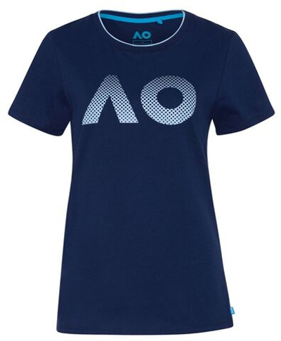 Женская теннисная футболка Australian Open T-Shirt AO Textured Logo - navy