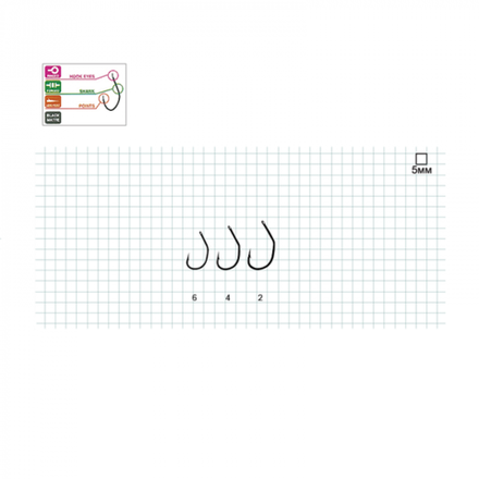 Крючок карповый Hayabusa M-1 №2,4,6 (10шт.)