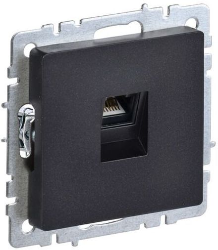 Розетка компьютерная СП RJ45 кат.6 BRITE РК11-БрЧ механизм черн. IEK BR-K10-2-K02